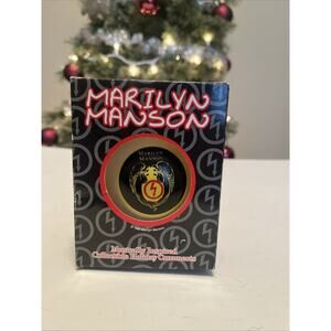 Marilyn Manson Glass Christmas Ornament Remix Repent 1998 Winterland Winged Logo